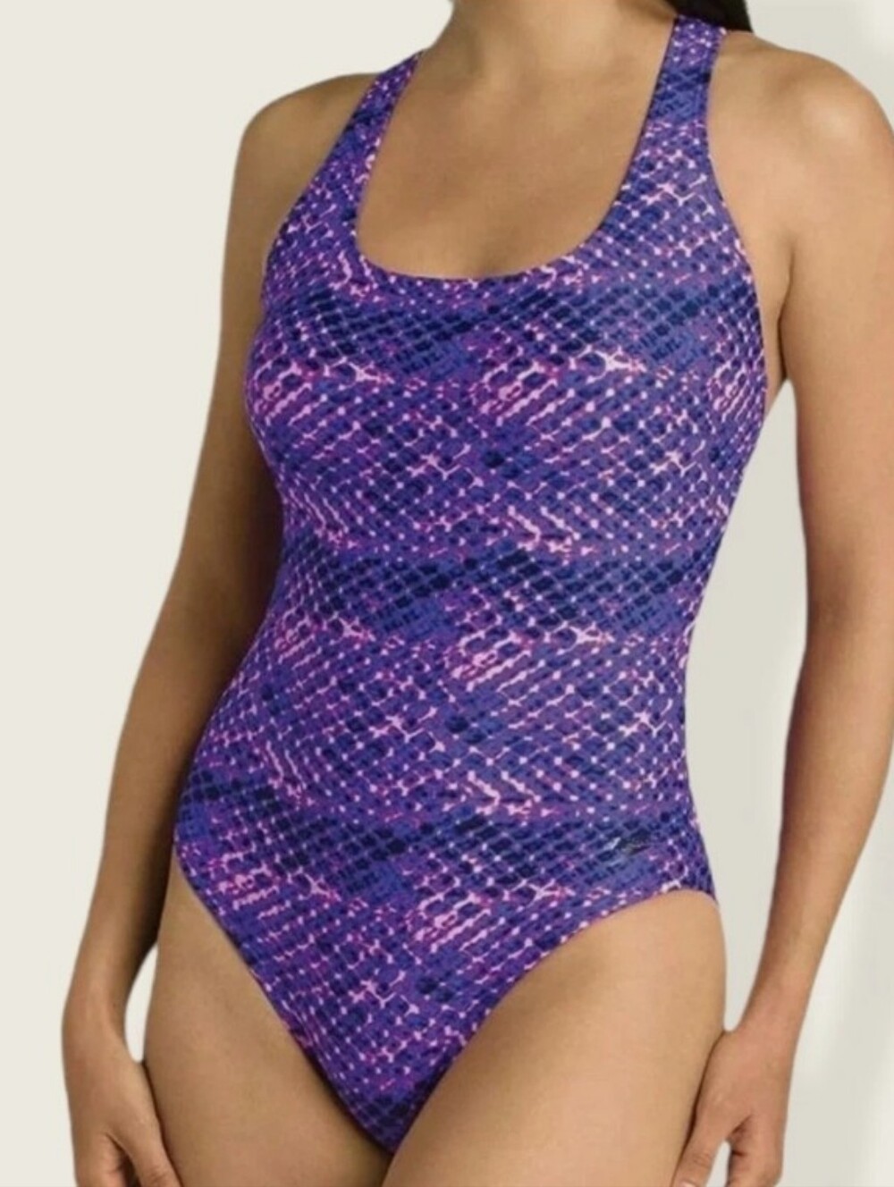 SPEEDO  Purple One-Piece Snake Print Racerback Athetic Swimsuit Sz 6